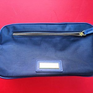 Travel cosmetic make up bag blue and black with little gift NWOT